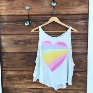 Wildfox rainbow heart tank